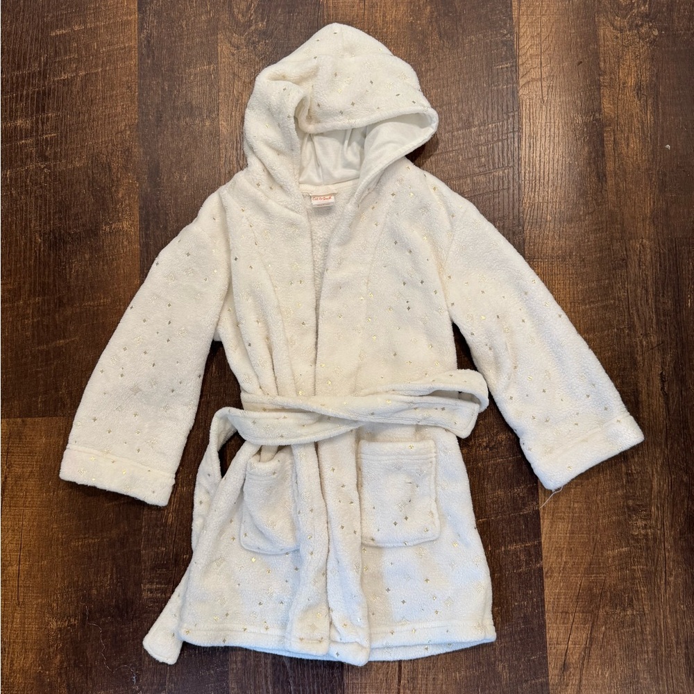 Cat & Jack White Hooded girls Robe